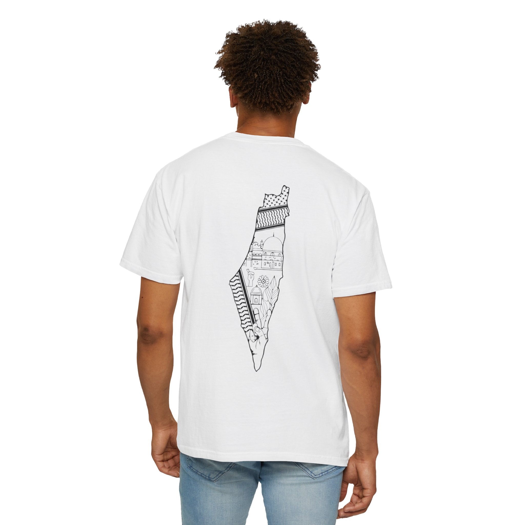 Palestine Arabic Calligraphy Graphic Tee | Comfort Colors Garment-Dyed Unisex T-Shirt