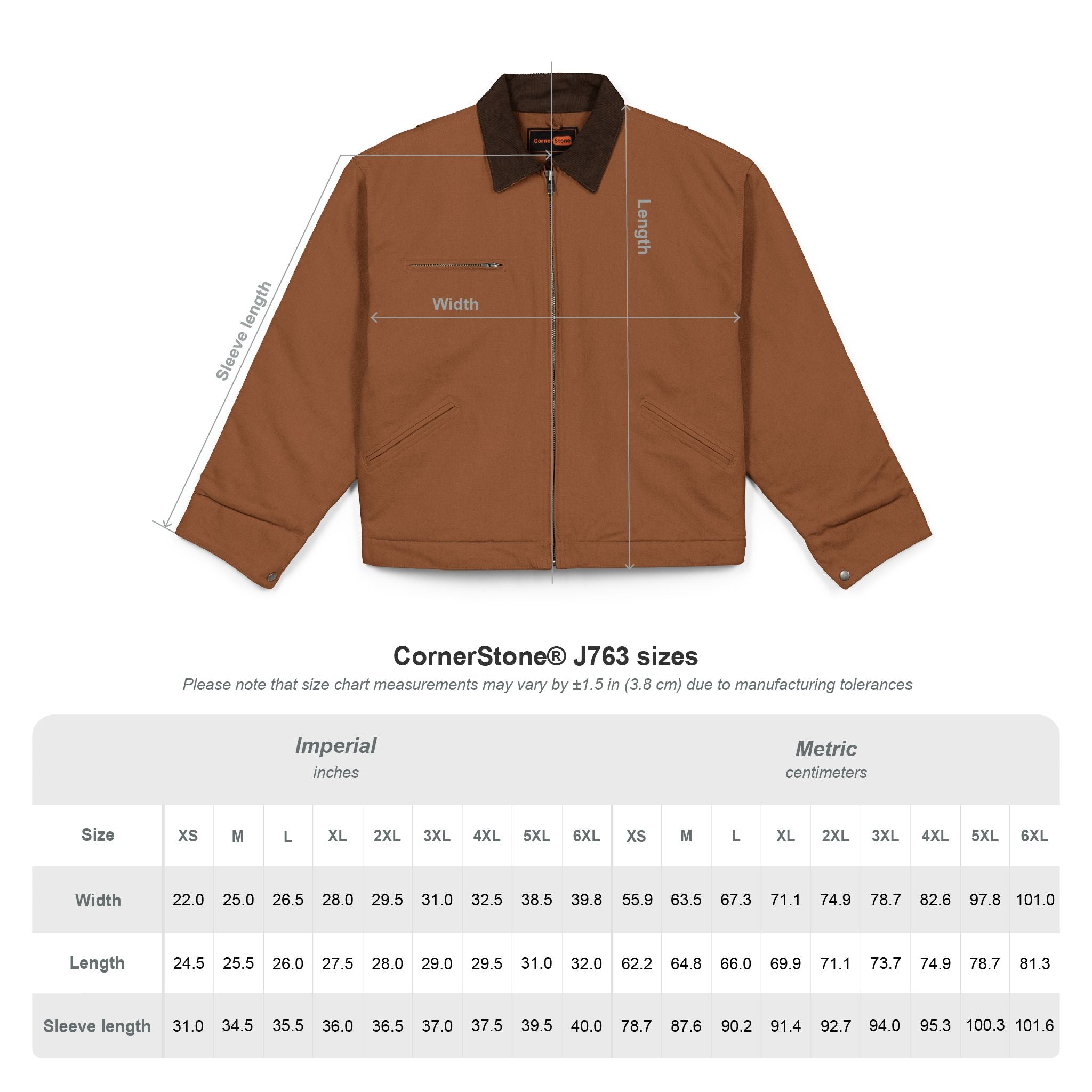 Duck Cloth Work Jacket — Rugged Brown Canvas Zip-Up Jacket