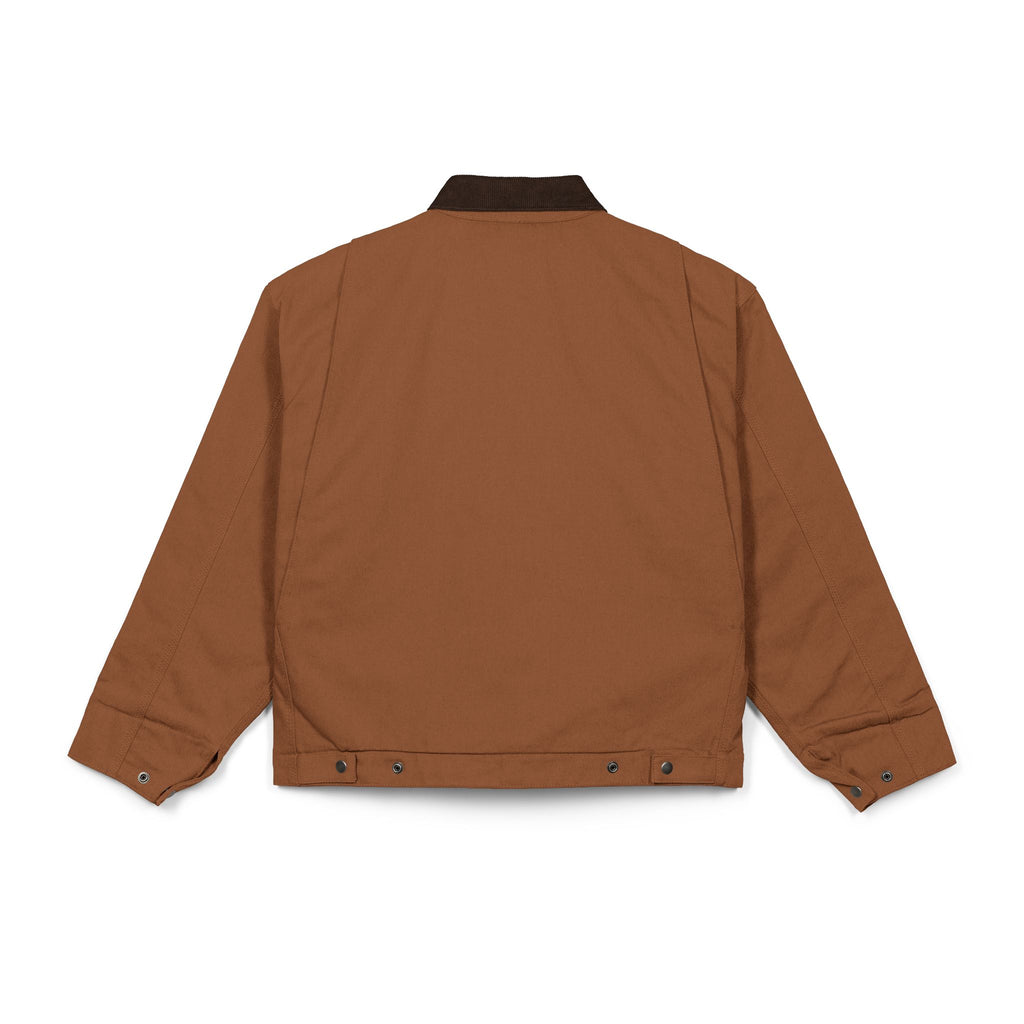 Duck Cloth Work Jacket — Rugged Brown Canvas Zip-Up Jacket
