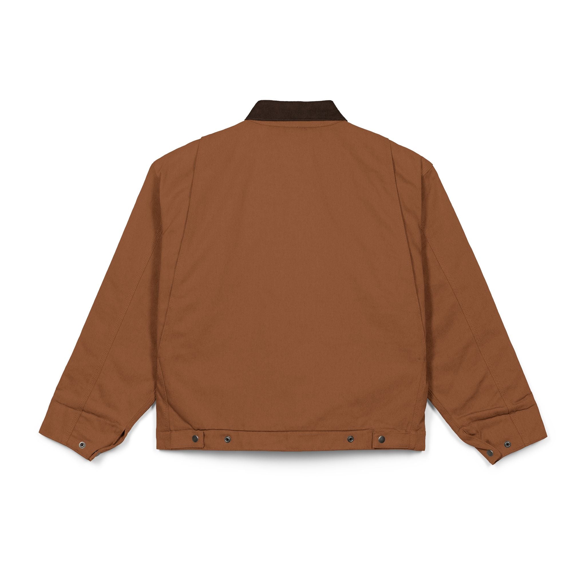 Duck Cloth Work Jacket — Rugged Brown Canvas Zip-Up Jacket