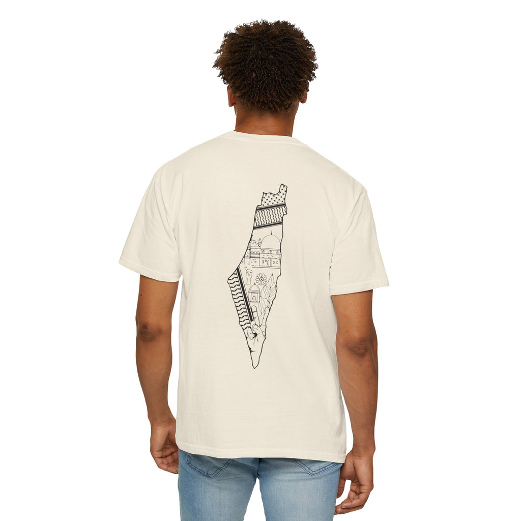 Palestine Arabic Calligraphy Graphic Tee | Comfort Colors Garment-Dyed Unisex T-Shirt
