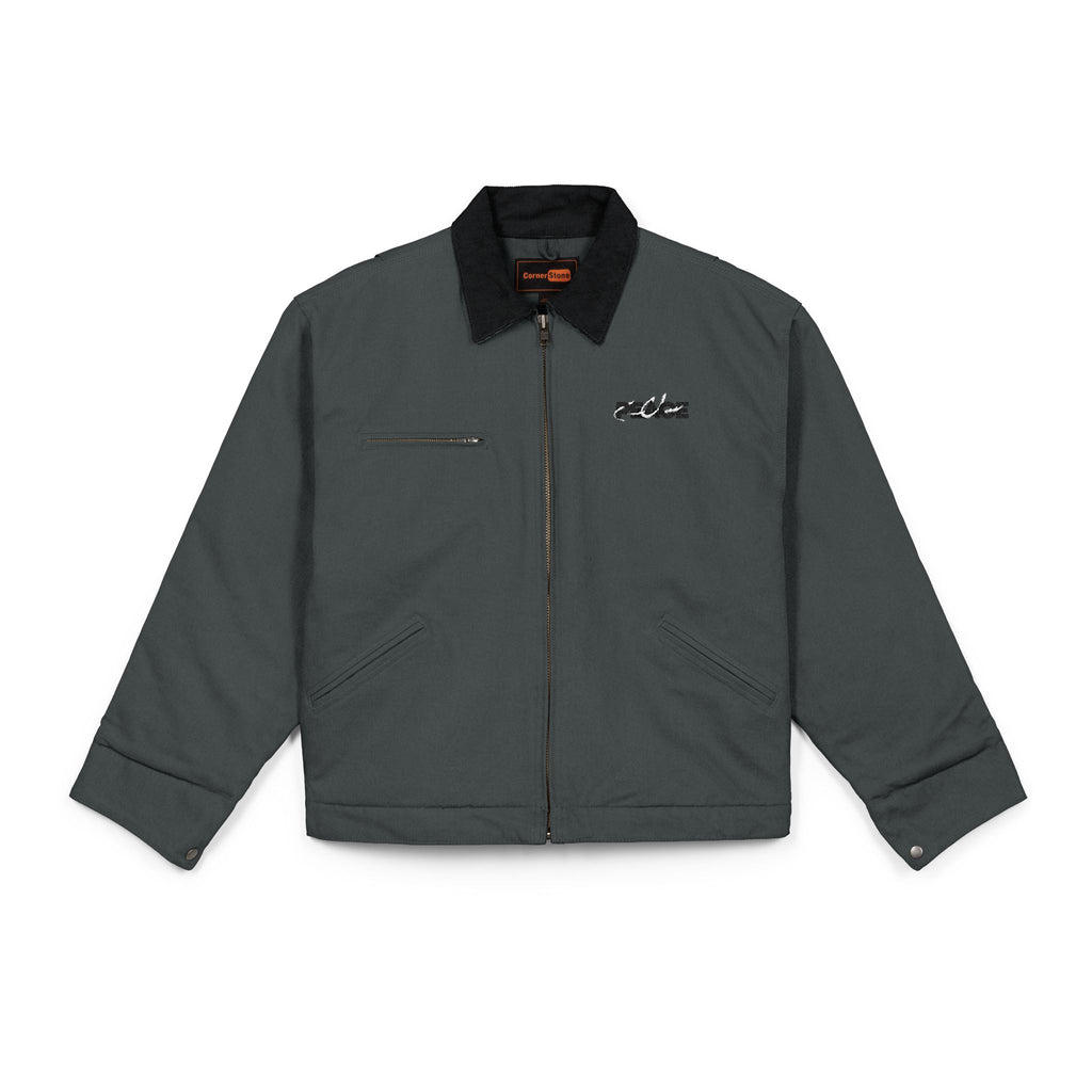 Duck Cloth Work Jacket — Rugged Brown Canvas Zip-Up Jacket