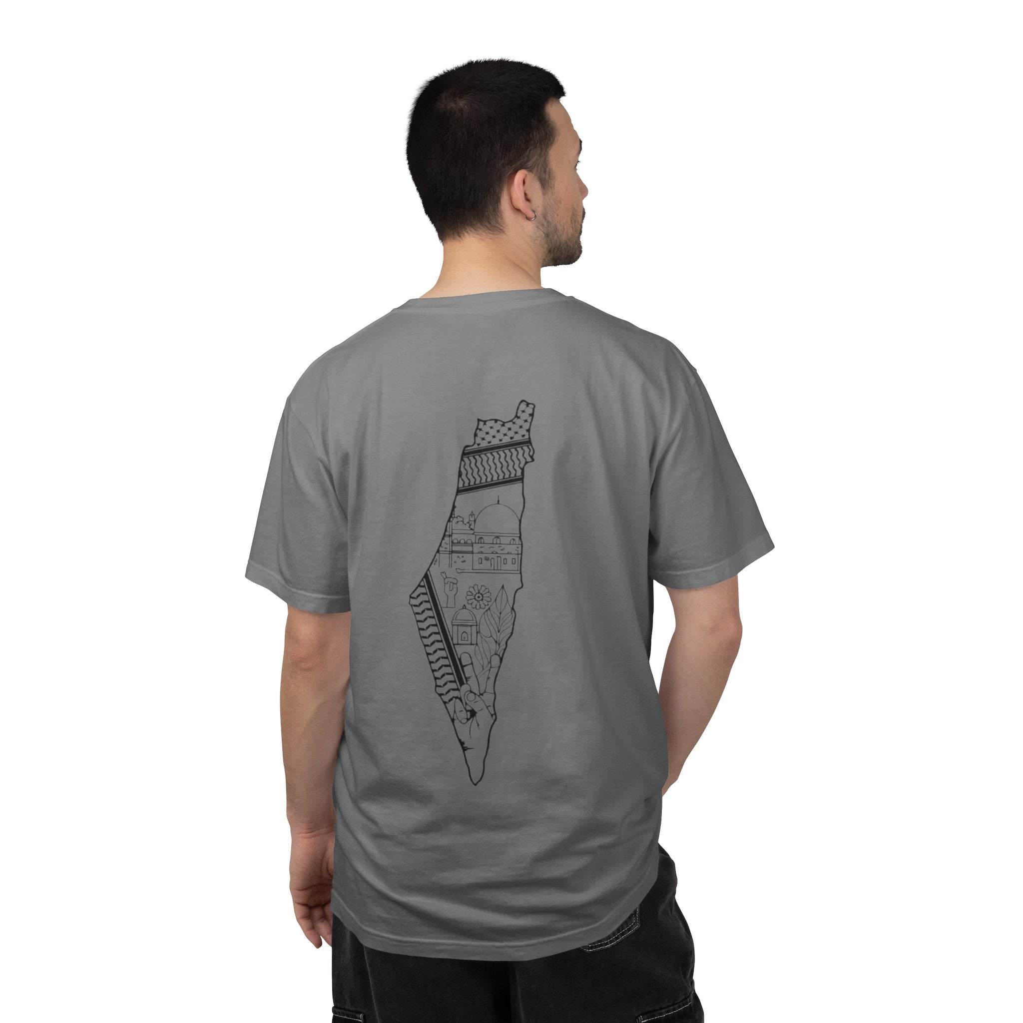 Palestine Arabic Calligraphy Graphic Tee | Comfort Colors Garment-Dyed Unisex T-Shirt