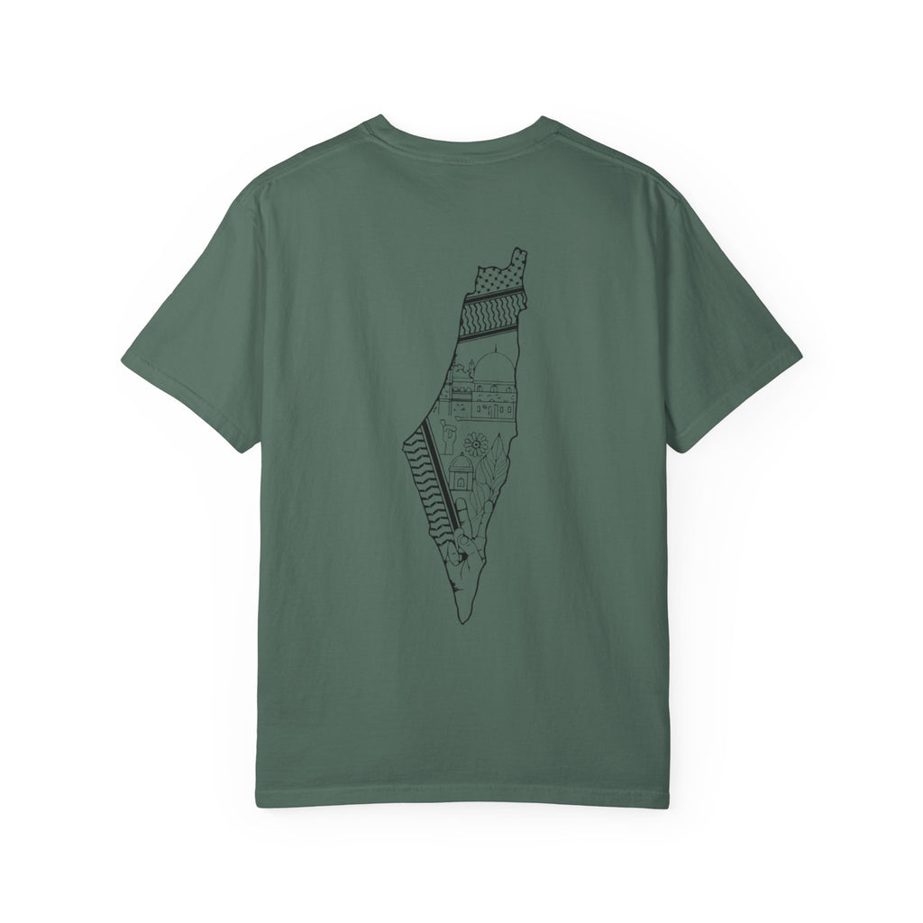 Palestine Arabic Calligraphy Graphic Tee | Comfort Colors Garment-Dyed Unisex T-Shirt