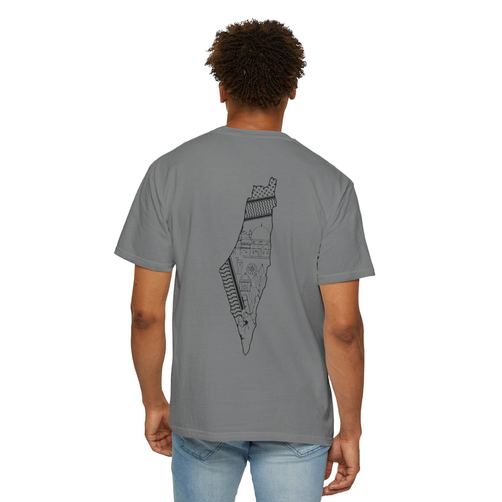 Palestine Arabic Calligraphy Graphic Tee | Comfort Colors Garment-Dyed Unisex T-Shirt